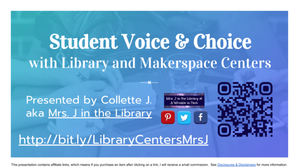 Student Voice & Choice with Library Centers | Mrs. J in the Library