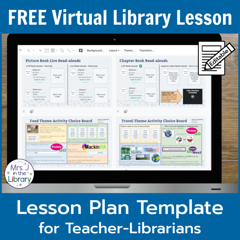 FREE Virtual Library Lesson Template | Mrs. J In The Library