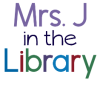 Mrs J. in the Library Logo for footer
