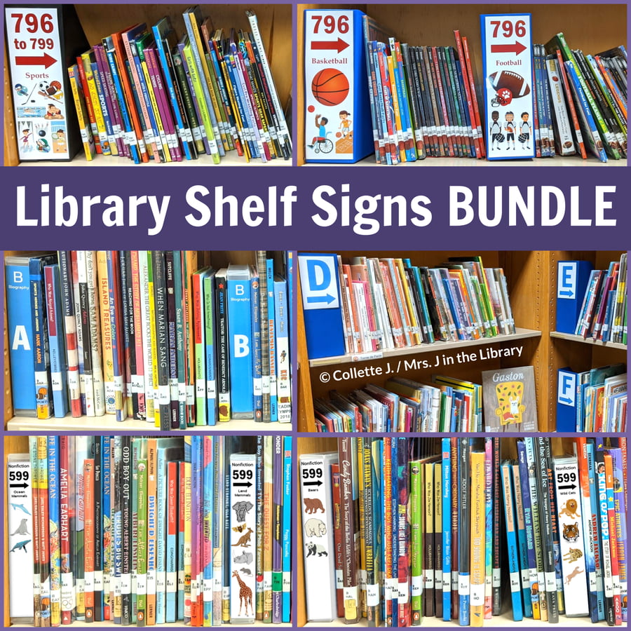 Library Shelf Signs BUNDLE To Transform Your Bookshelves Mrs J In 