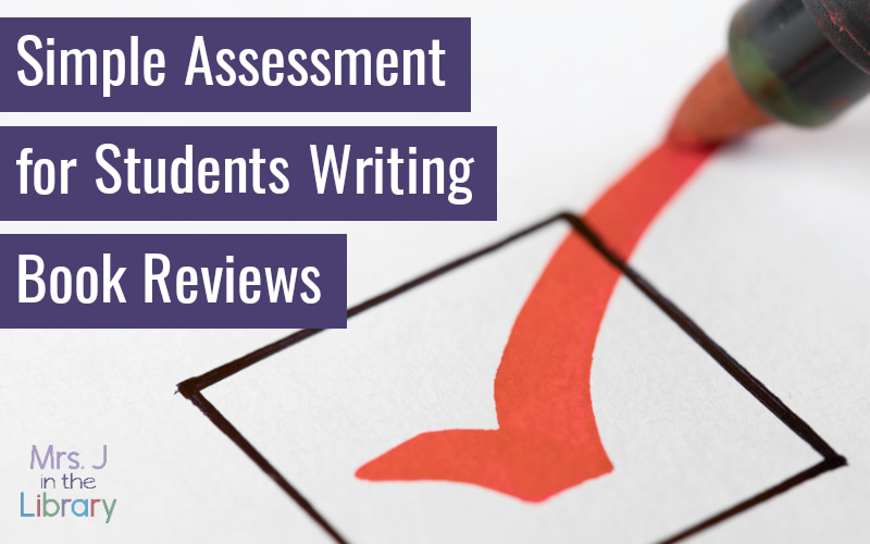 Red marker writing a checkmark on a list with text, Simple Assessment for Students Writing Book Reviews.